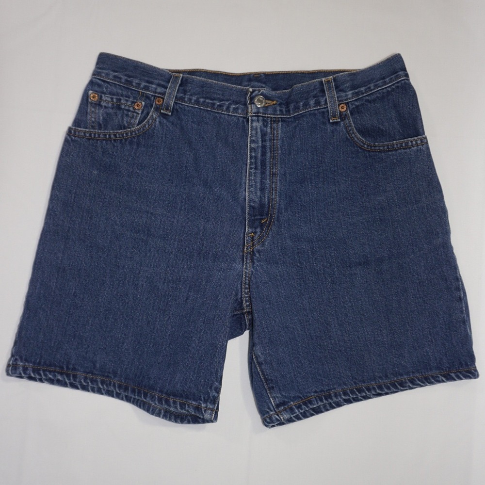 Levi's Size 14 Blue Denim Shorts High Rise Cotton Classic Pocket